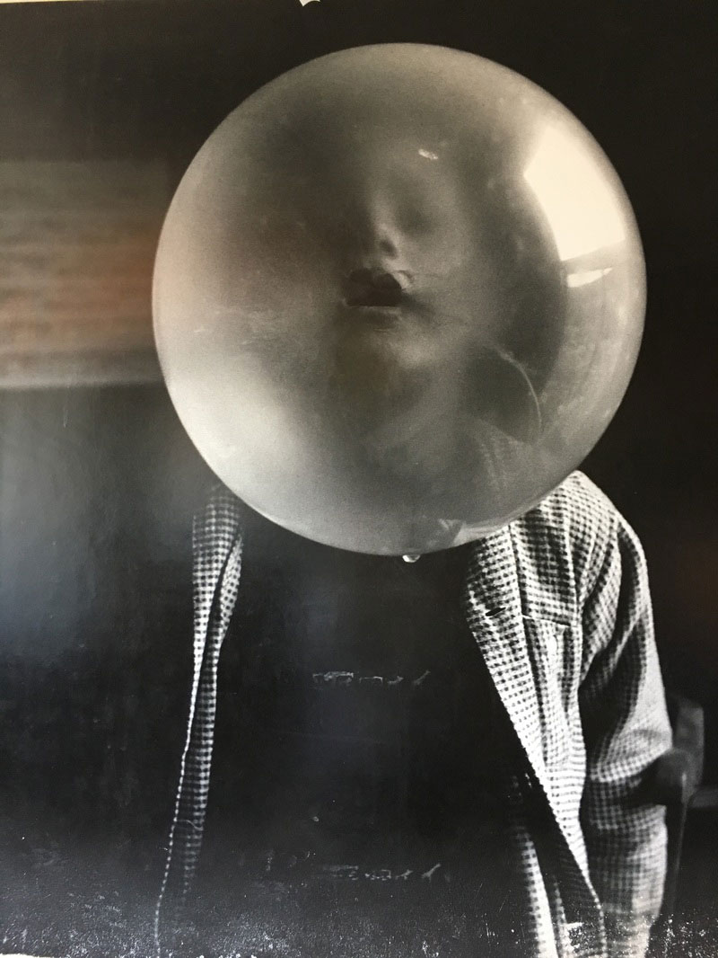 Child blowing bubble